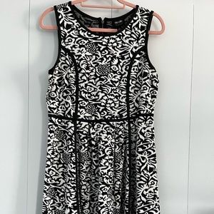 Nicole Miller dress with leather piping detail